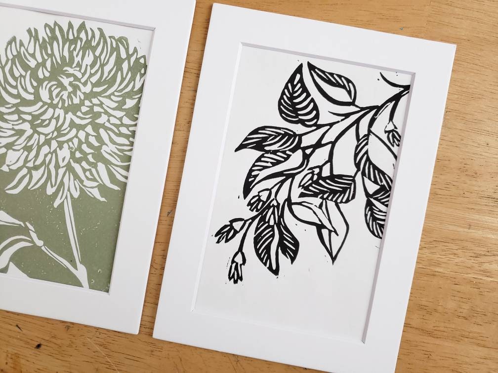 Linocut Print Clawfoot Tub, Hand Carved & Hand Burnished Block Print Etsy