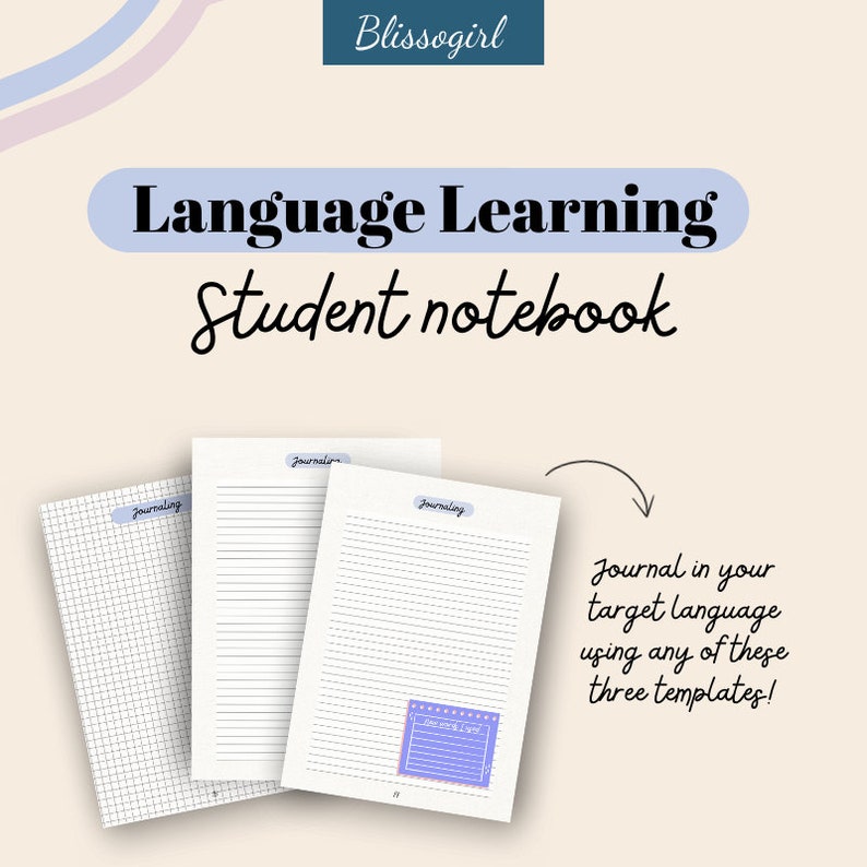 Language Study Notebook Language Learning Language Learning Etsy España