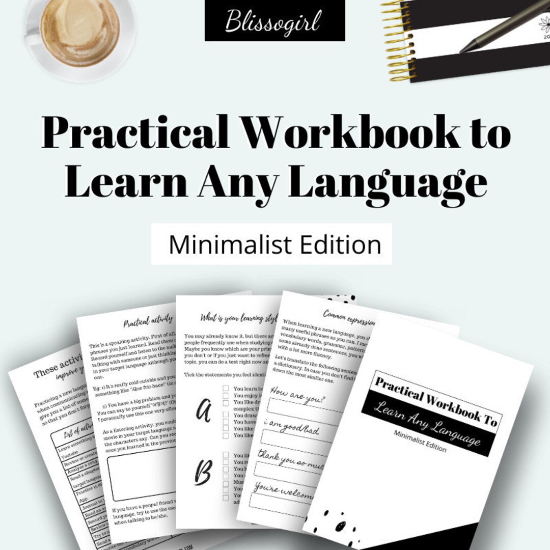 Workbook to Learn Any Language Minimalist Edition Language - Etsy Canada