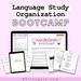 Language Study Organization Bootcamp, Language Learning, Organization Plan, Worksheets, Printables, Masterclass, Language Course, Blissogirl 