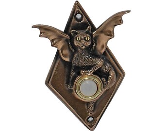 Bronze Bat Cat Doorbell