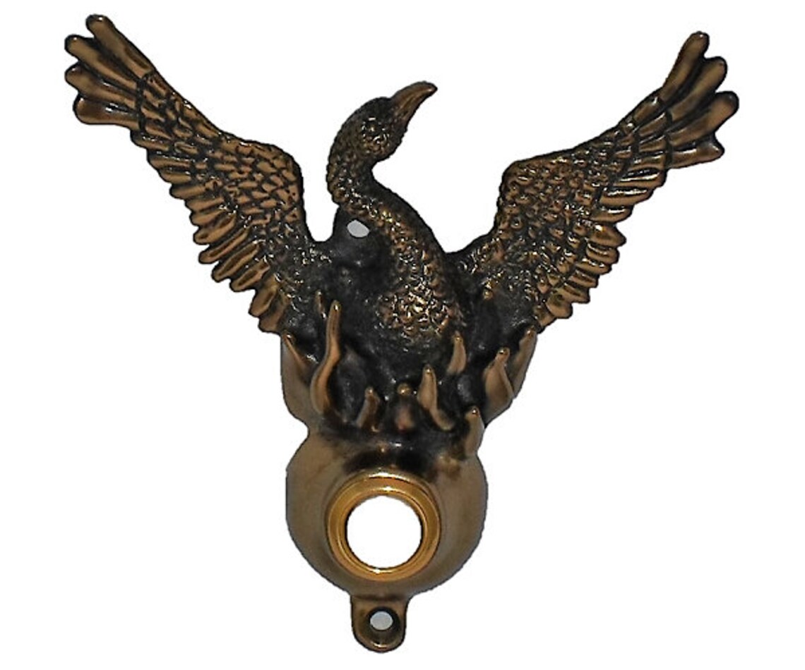 Bronze Phoenix Doorbell Etsy