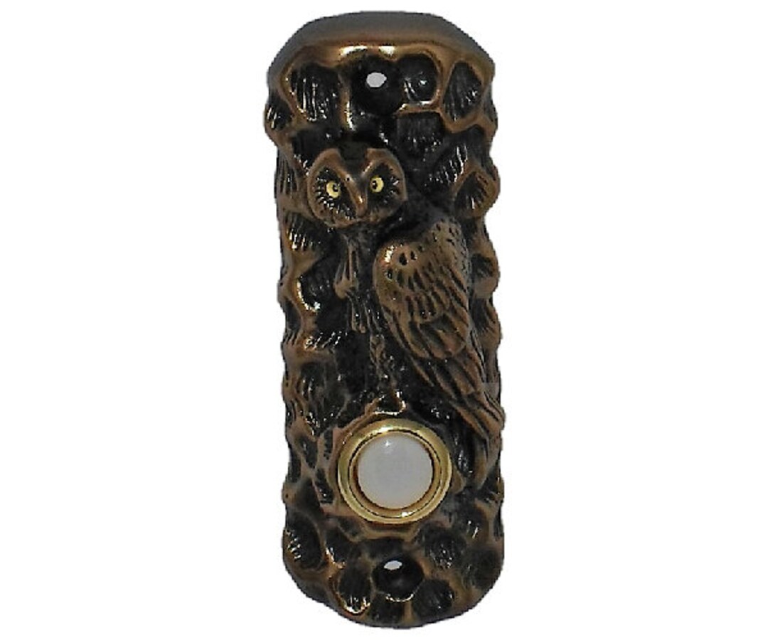 Bronze Owl Doorbell Etsy