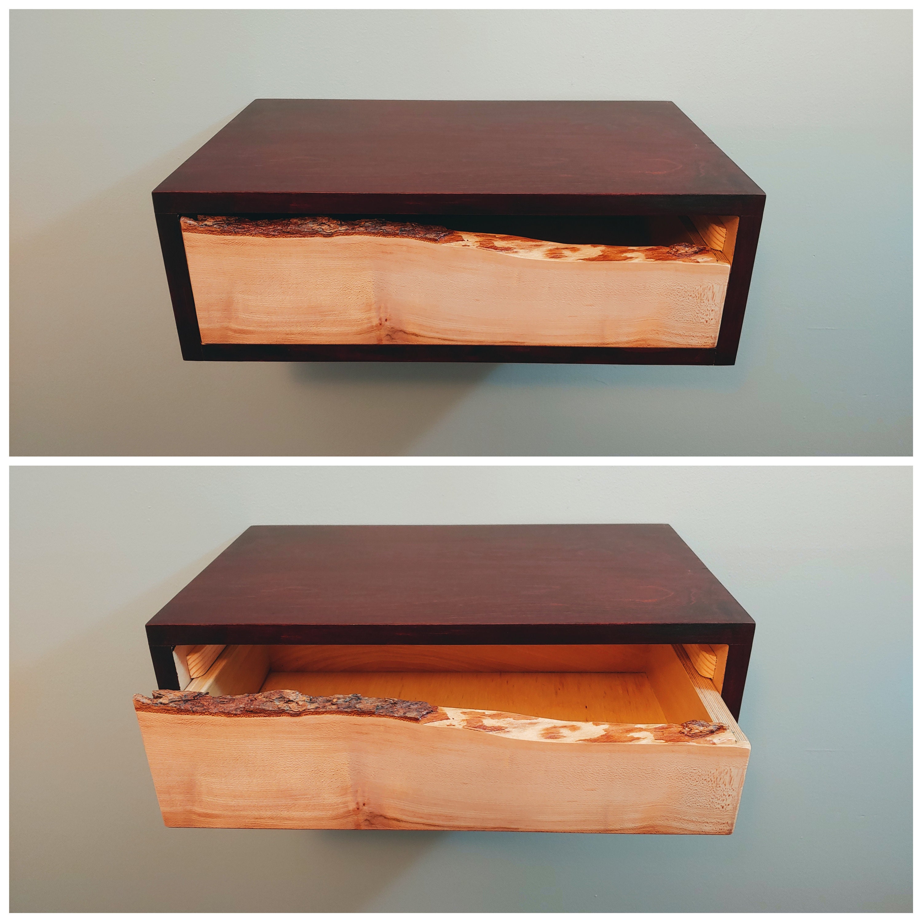 Live Edge Floating Nightstand Etsy