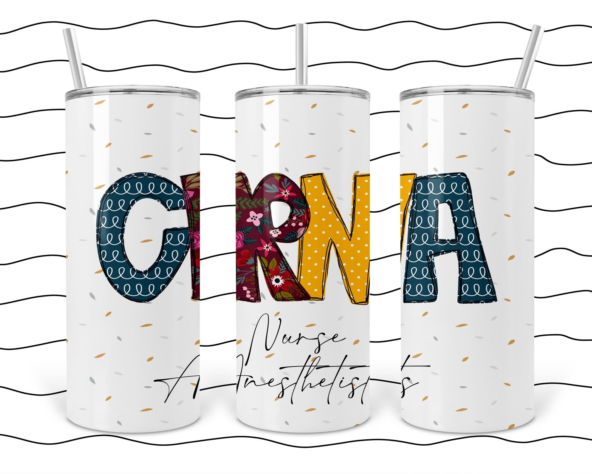 CRNA Certified Registered Nurse Anesthetist floral career profession sublimation digital download PNG shirt mug tumbler