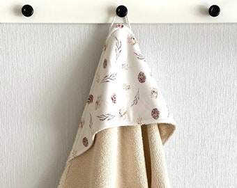 Beige Kapuzenhandtuch für Babys, Beiges Kapuzenhandtuch für Babys, Beiges frottee Handtuch