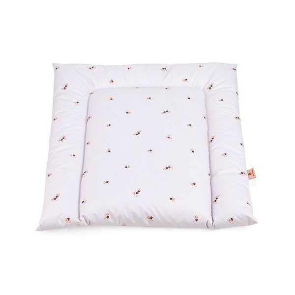 Beige Wasserabweisende Wickelauflage Countryside, Baby changing mat with Flowers , Water repellent changing pad