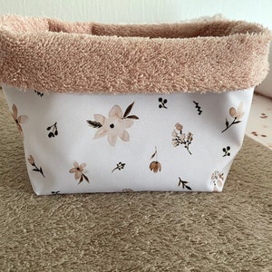 Utensilo, bruine bloemen opbergmand, waterbestendige luier opbergmand, luier caddy mand