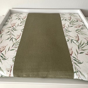 Green Changing pad with Koala, Changing mat, Wickelauflage, Waffle Pique changing pad 75 x 75 cm, Changing pad for boys