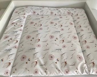 Waterproof floral Wrap pad, Wrapping pad, White Floral changing pad, Water resistant changing pad, winding pad