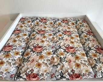 Wasserfeste Wickelauflage fleurs vintage, coussin d'emballage, matelas à langer floral, matelas à langer hydrofuge, coussin d'enroulement