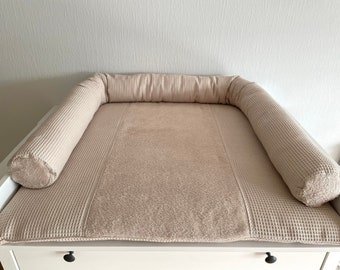 Matelas à langer beige, Matelas à langer, Matelas à langer avec housse en mousseline