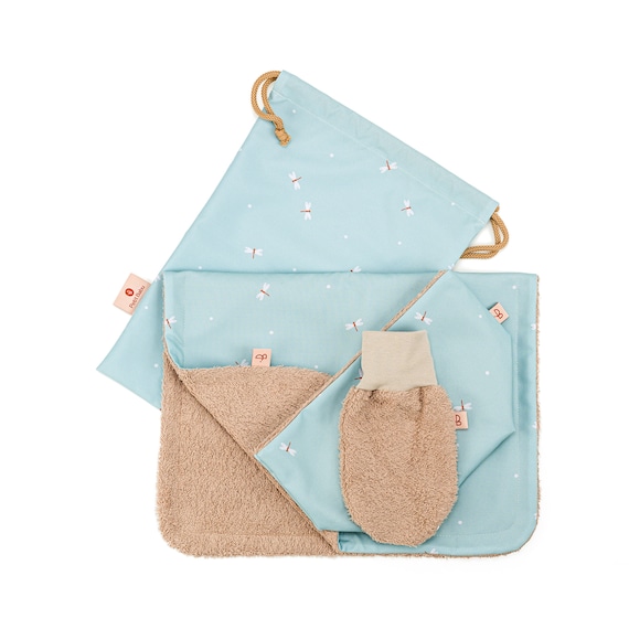 グリーン ベビーケアセット Libelle、食器バスケットとウォッシュ