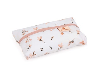 Wet wipes cover Brown flowers, baby wipes cover, Feuchttuchtasche