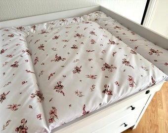 Matelas à langer hydrofuge avec fleurs, Matelas à langer pour filles, Abwaschbare Wickelauflage mit Blumen