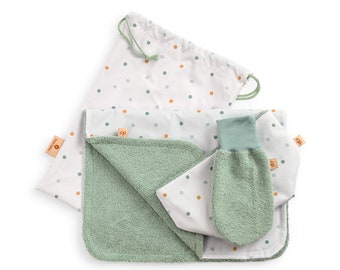 Ensemble cadeau : matelas à langer hydrofuge, panier à ustensiles et débarbouillette, coffret cadeau pour bébé, cadeau pour de nouveaux brevets, cadeau bébé garçon, cadeau bébé fille