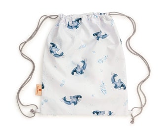Gym bag for boys with whales, Turnbeutel, Shoe bag