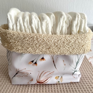 Utensilo mit beigen Blumen, Wasserfester Aufbewahrungskorb, Windelaufbewahrungskorb