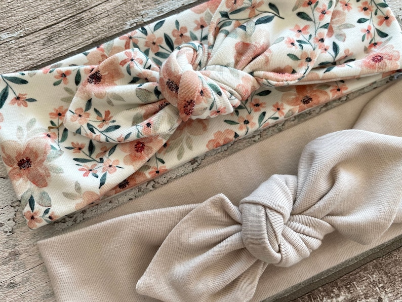 Baby Bow knot headband, Floral and Sand baby headbands zdjęcie 3