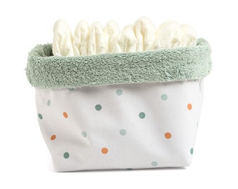 Utensilo with dots, Water resistant Storage Basket, Diaper Storage Basket, diaper caddy