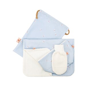 Blue Baby care set Dragonfly, utensil basket and wash cloth,new baby gift set,gift for new parents, baby shower gift set