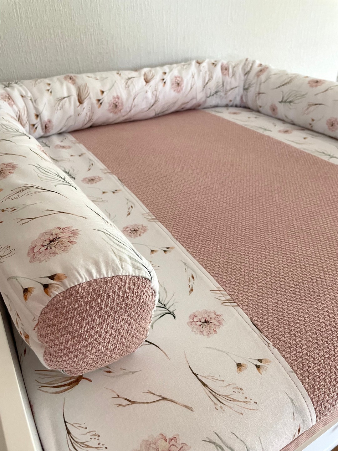 Pink Changing Pad Wrapping Pad Floral Changing Pad Frottee Etsy