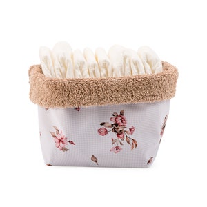 Utensilo com flores, cesto de armazenamento resistente à água, cesto de armazenamento de fraldas, porta-fraldas