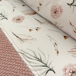 Pink Changing pad, Wrapping pad, Floral changing pad, Frottee changing pad 75 x 75 cm image 3