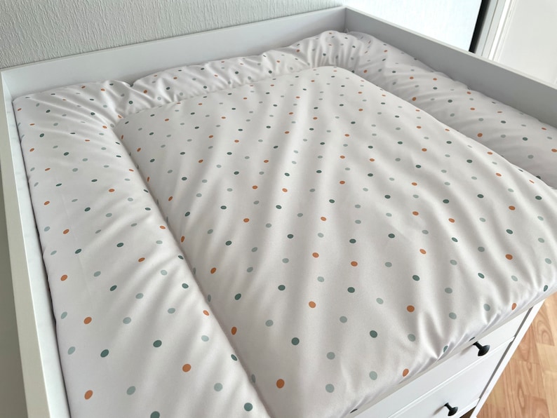 Matelas à langer hydrofuge, coussin d'emballage à pois blancs, matelas à langer, matelas à langer résistant à l'eau image 1