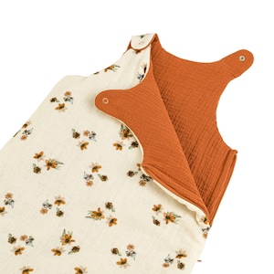 Saco de dormir de musselina floral, dorminhoco de bebê, saco de dormir