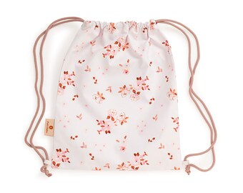 Pink Gym bag for girls with Apple blossom, Turnbeutel, Shoe bag