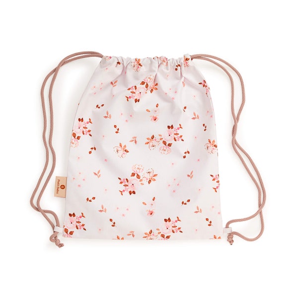 Bolsa de gimnasio rosa para niñas con flor de manzano, Turnbeutel, Bolsa para zapatos