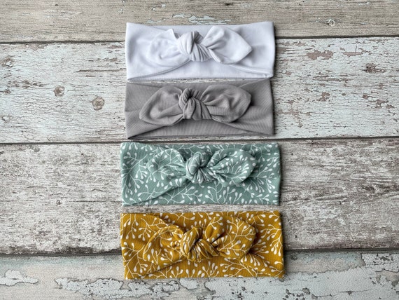 Cotton Jersey Baby Headband with Bow Knot
