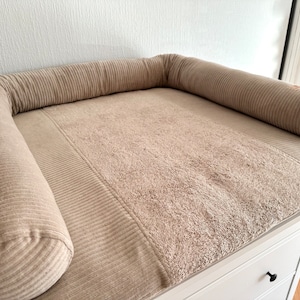 Matelas à langer beige avec housse, Matelas à langer neutre, Matelas à langer avec housse amovible image 1