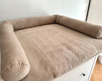 Matelas à langer beige avec housse, Matelas à langer neutre, Matelas à langer avec housse amovible