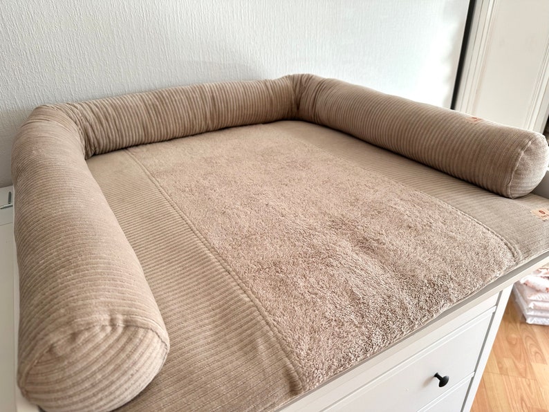 Matelas à langer beige avec housse, Matelas à langer neutre, Matelas à langer avec housse amovible image 1