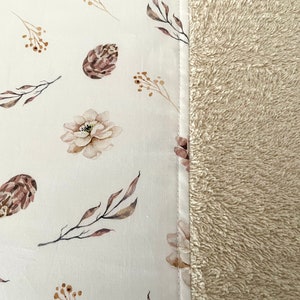 Beige Changing pad, Wrapping pad, Floral changing pad, Frottee changing pad 75 x 75 cm image 2