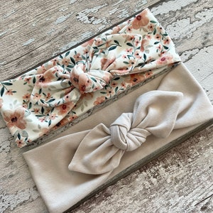 Baby Bow knot headband, Floral and Sand baby headbands