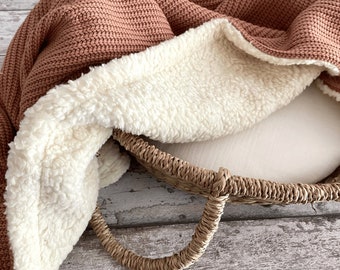 Knit Baby blanket 70x100 cm, Cuddly blanket for toddler, Blanket for Stroller
