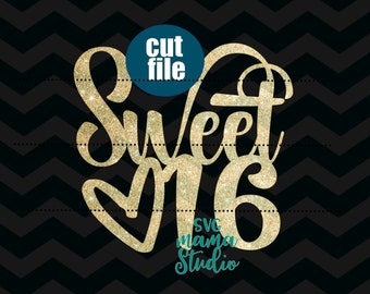 Free Free 226 Sweet Sixteen Cake Topper Svg SVG PNG EPS DXF File