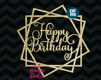 Download Free Any Age Happy Birthday Cake Topper Cake Topper Birthday Svg Etsy SVG Cut Files