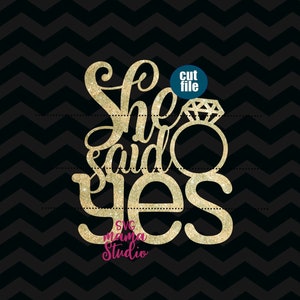Ella dijo que sí (svg), Comprometido (svg), Compromiso (svg), dxf, png, descarga instantánea, Él finalmente preguntó (svg), Fiesta de compromiso (svg)
