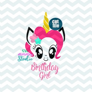 Einhorn SVG, Einhorn Geburtstag svg, dxf, png, sofortiger Download - mehrschichtig - Birthday svg, Birthday girl svg
