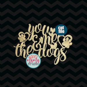 Taarttopper svg - You Me & the Dogs svg, hond svg, dxf, png, Dog Paw illustraties, Paw Print svg-bestanden, Paw svg voor cricut en silhouette