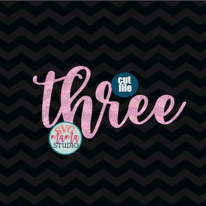 Cake Topper svg - 3rd birthday svg, Three svg, dxf, png, Third birthday svg for cricut and silhouette