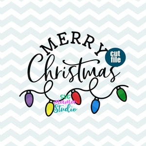 Merry Christmas svg - Christmas Lights svg, Kids Christmas svg, dxf, png, Christmas svg for cricut, Christmas svg files