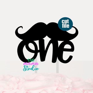 Ein svg, Erster Geburtstag svg, Cake Topper svg, Schnurrbart svg, Schnurrbart-Kuchendeckel, 1. Geburtstag svg für Cricut und Silhouette, Geburtstagskind