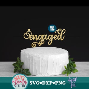 Engagiert svg - Cake Topper svg, Verlobung svg, dxf, png Datei, sofortiger Download, Verlobung svg-Dateien, Brautdusche svg, Braut zu sein svg