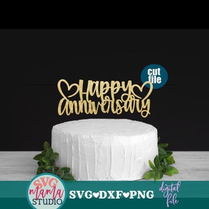 Szczęśliwej rocznicy svg, rocznica svg, dxf, png, topper na tort svg, Szczęśliwej rocznicy svg dla cricut i sylwetki