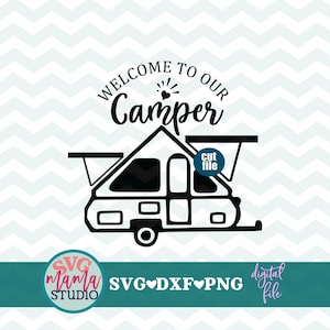 Camper SVG - Bienvenido a nuestro Camper SVG, Camper emergente con estructura en A SVG, archivo DXF, PNG, archivo Camping SVG